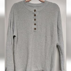 Aerie Women's XS Cozy Knit Grey Sweater 5 Button